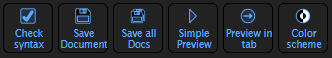Toolbar mit Funktionen