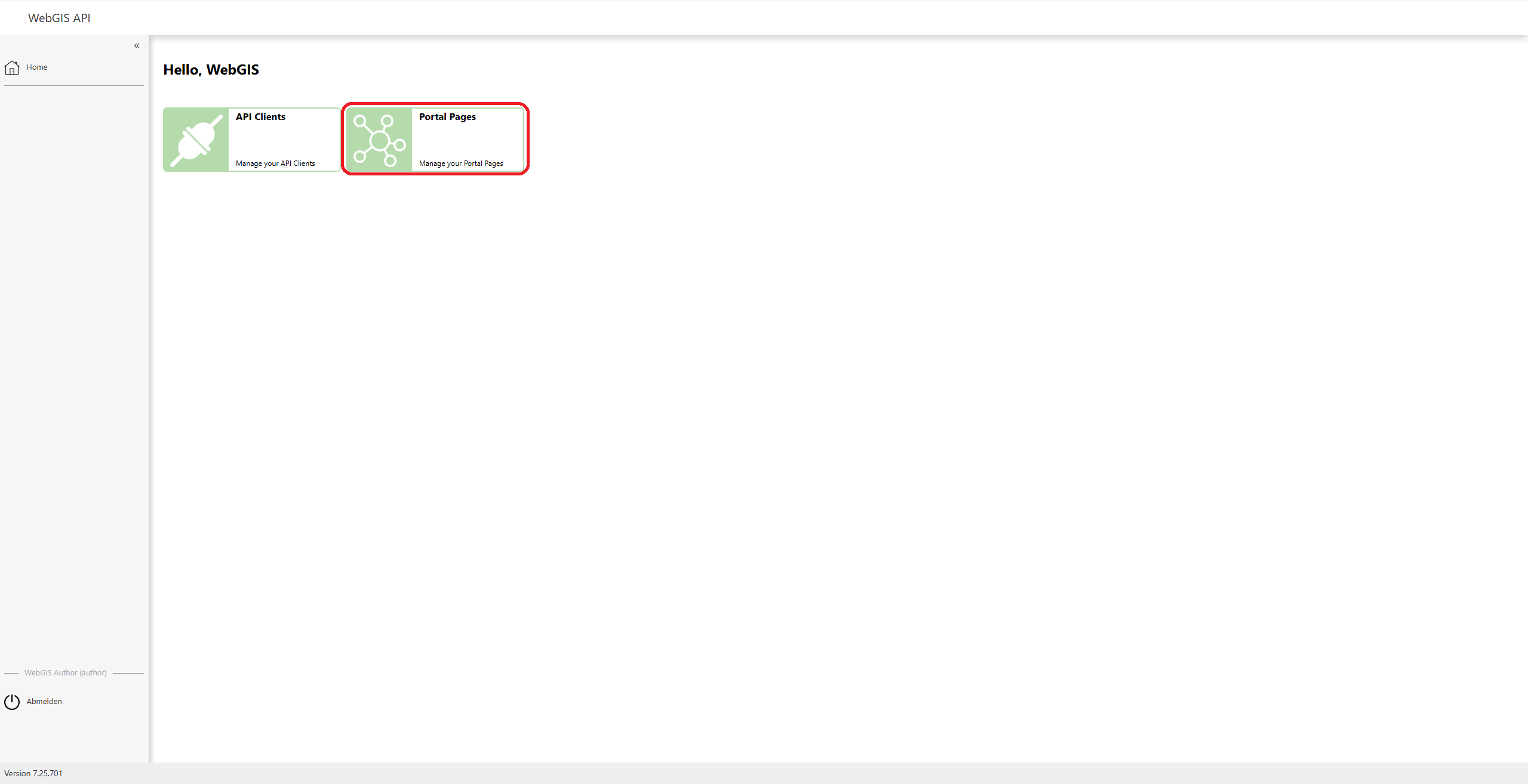 Übersicht der Portal Pages