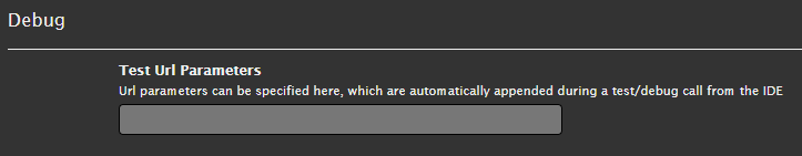Set test parameters