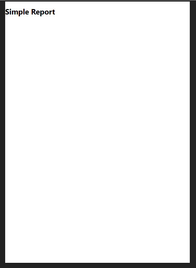 Simple PDF report with one page