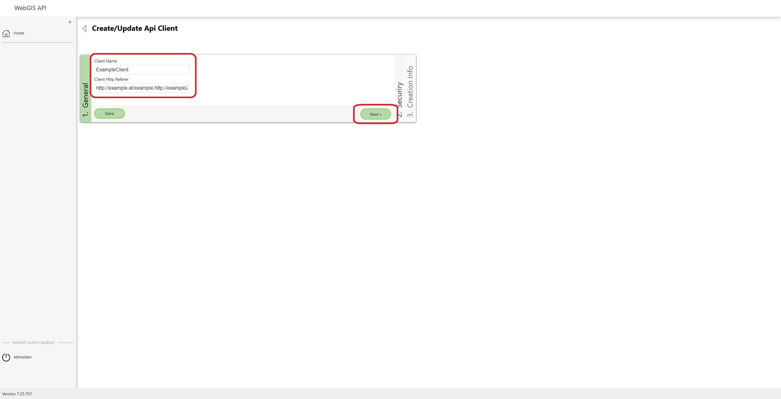 General information for the API client